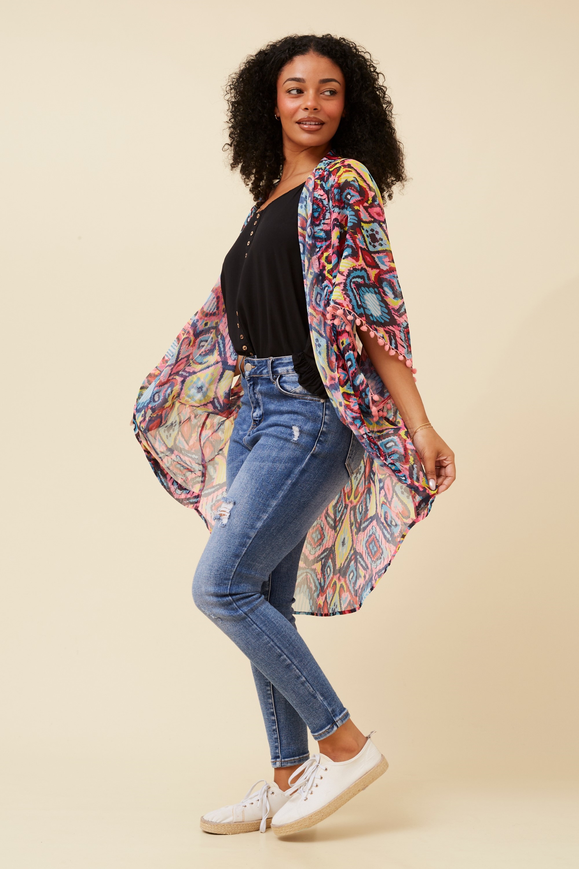 NAIDA ABSTRACT PRINT KIMONO