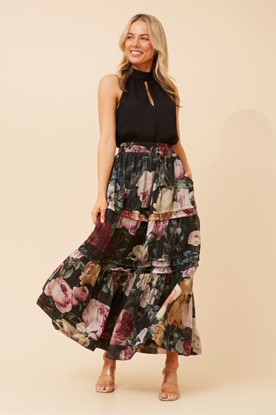 NATE FLORAL PRINT MAXI SKIRT