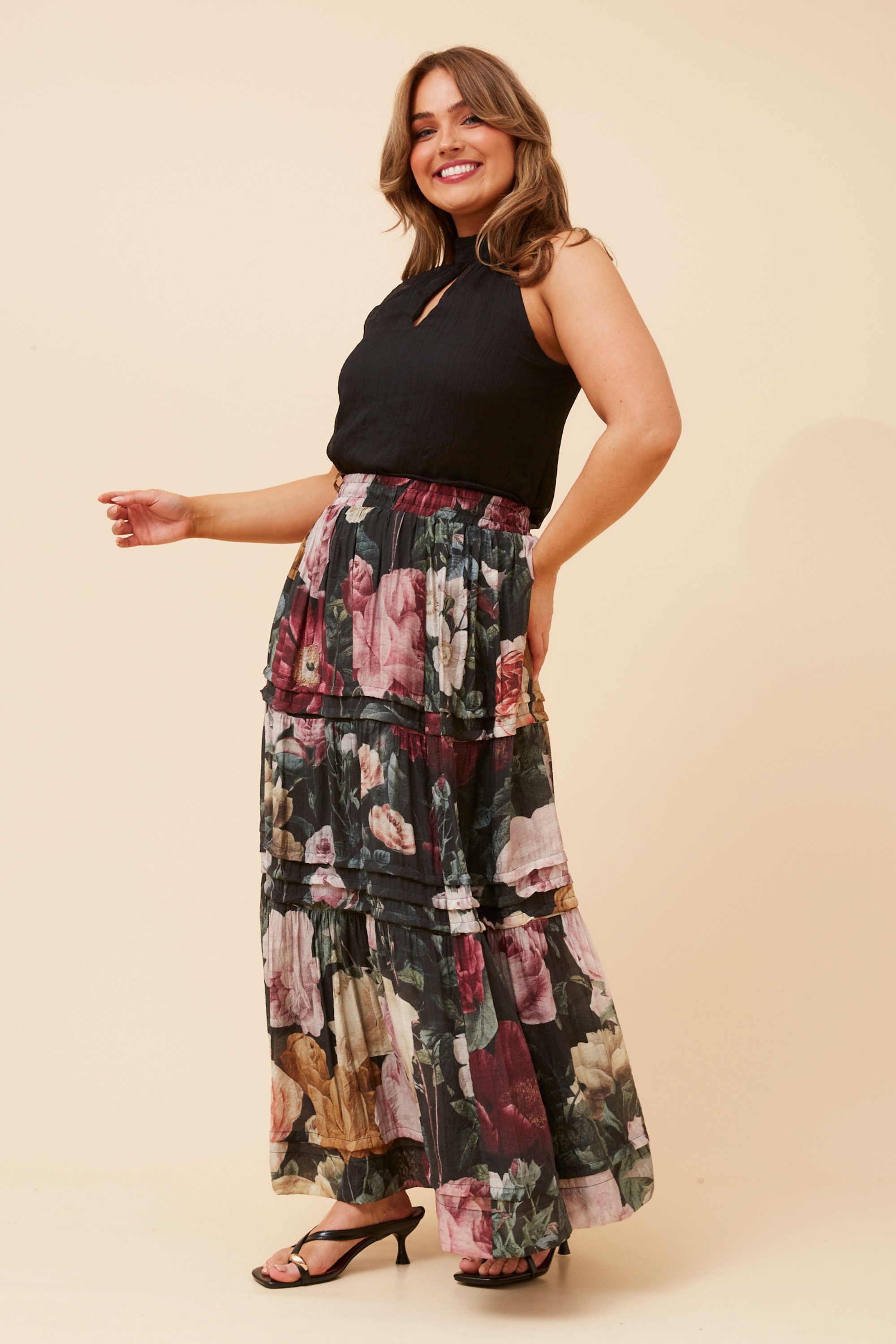 NATE FLORAL PRINT MAXI SKIRT