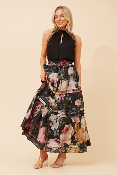 NATE FLORAL PRINT MAXI SKIRT