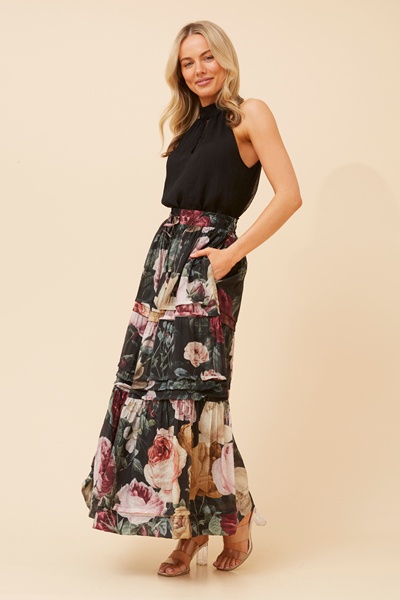NATE FLORAL PRINT MAXI SKIRT