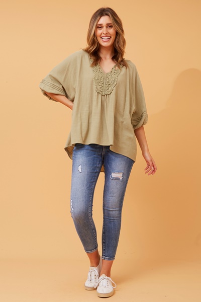 NAVEEN LACE DETAIL TOP