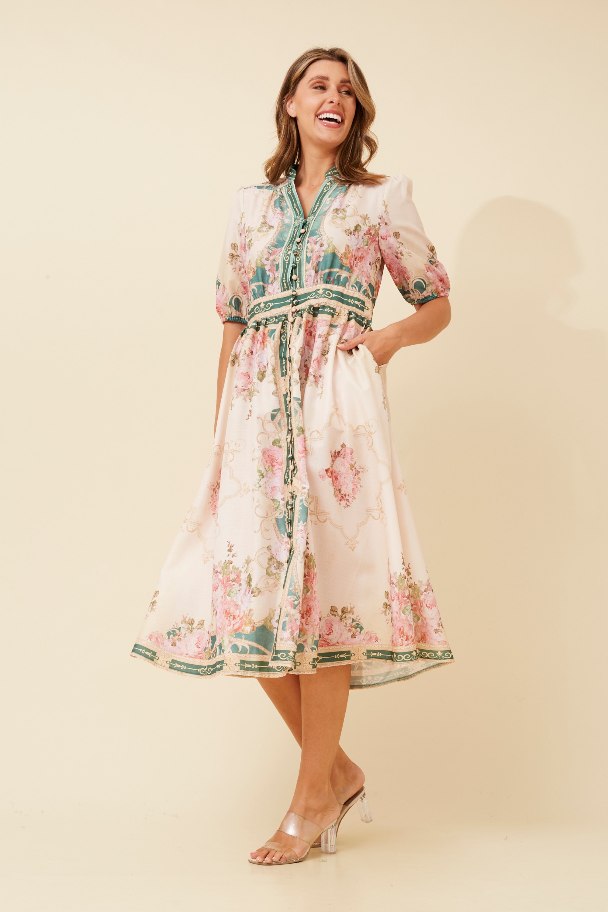 NAYELI FLORAL MIDI DRESS