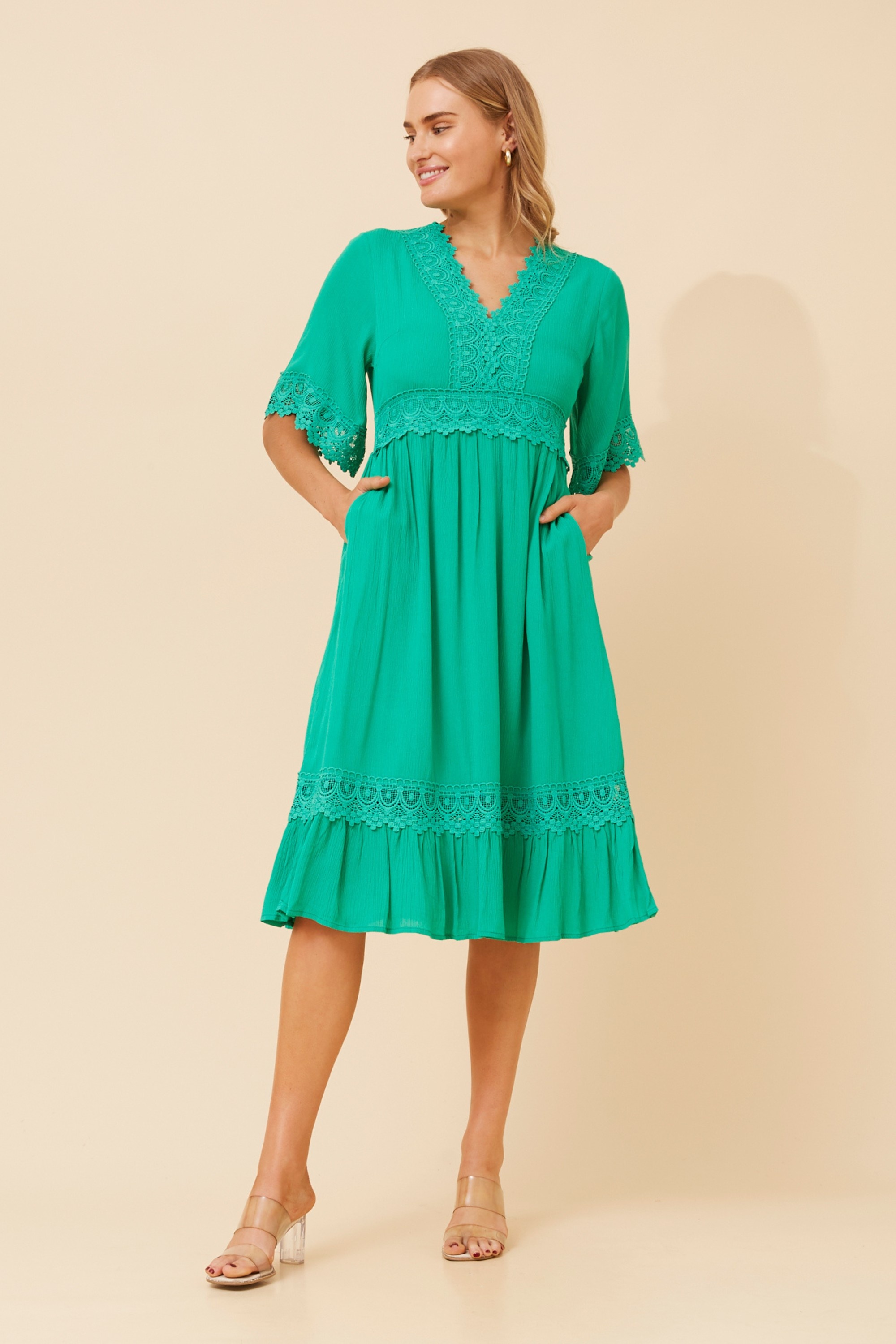 NAYLA LACE MIDI DRESS