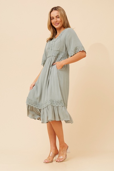 NAYLA LACE MIDI DRESS