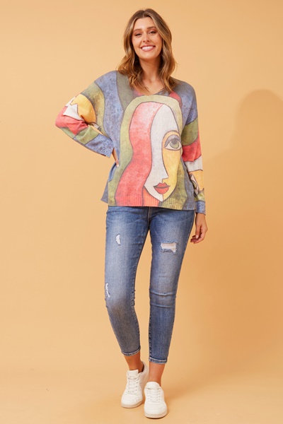 NEAVE ABSTRACT PRINT KNIT JUMPER