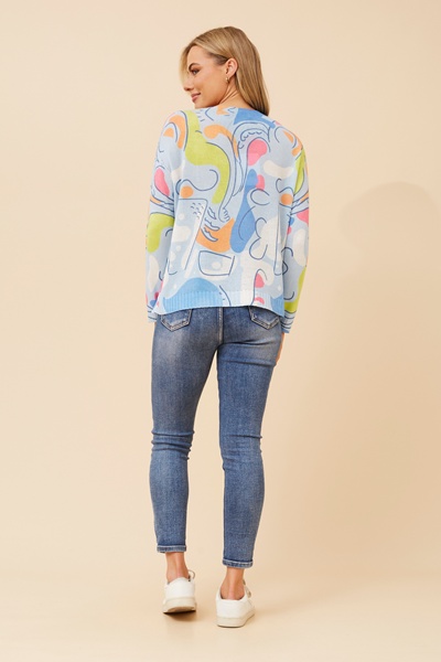 NEAVE ABSTRACT PRINT KNIT PULLOVER