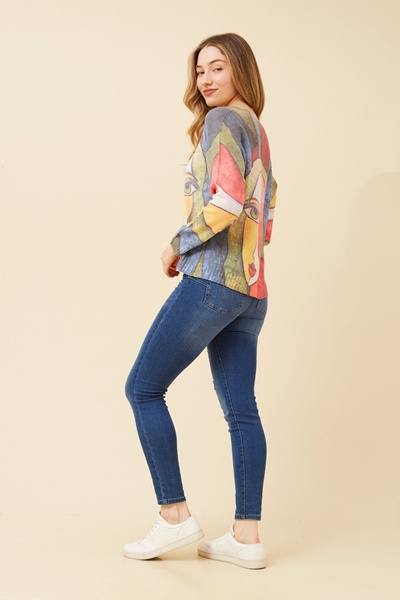 NEAVE ABSTRACT PRINT KNIT TOP