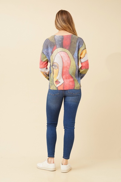 NEAVE ABSTRACT PRINT KNIT TOP