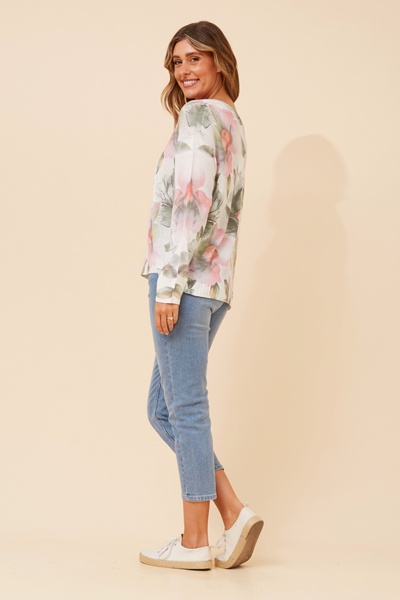 NEAVE FLORAL KNIT PULLOVER
