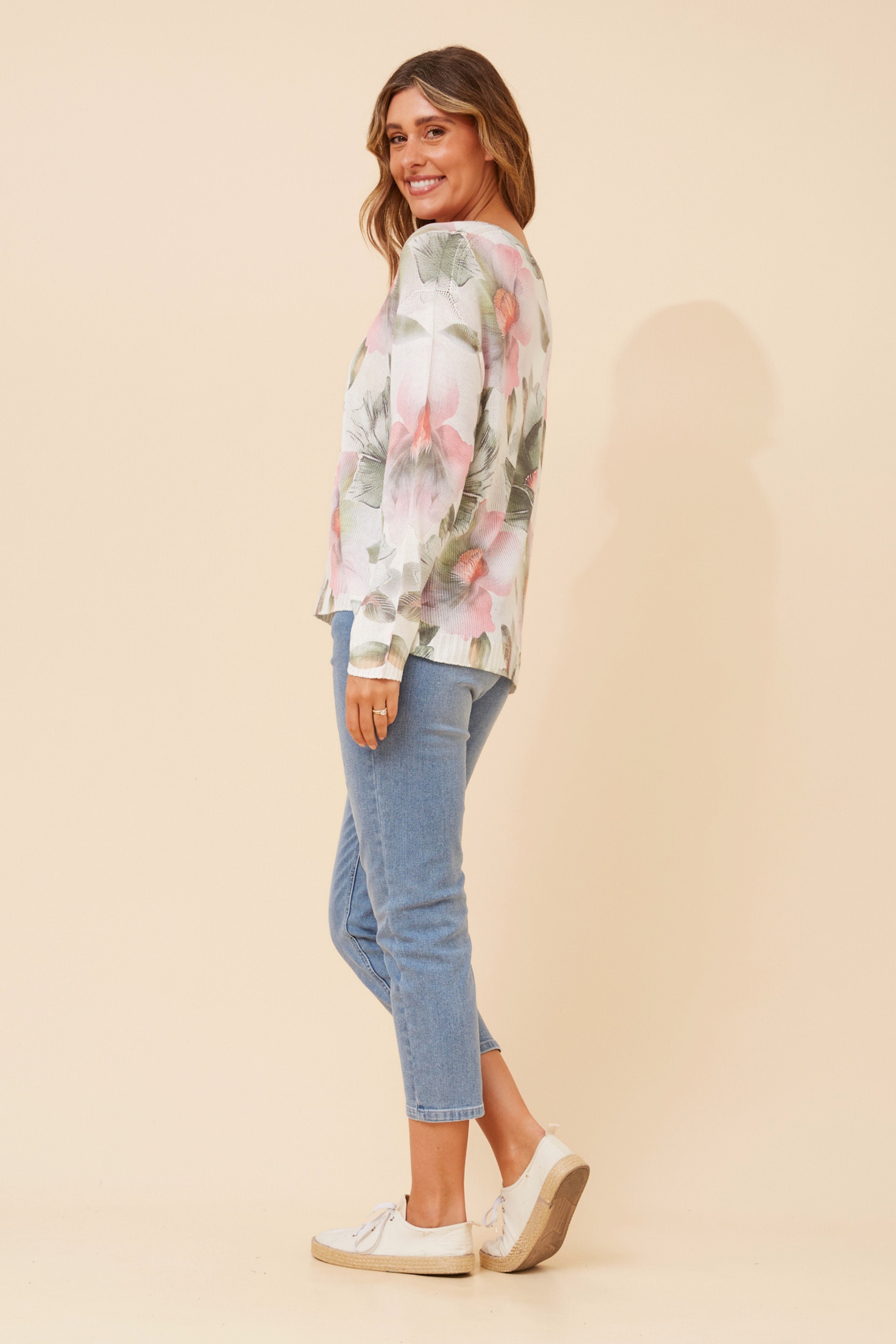 NEAVE FLORAL KNIT PULLOVER