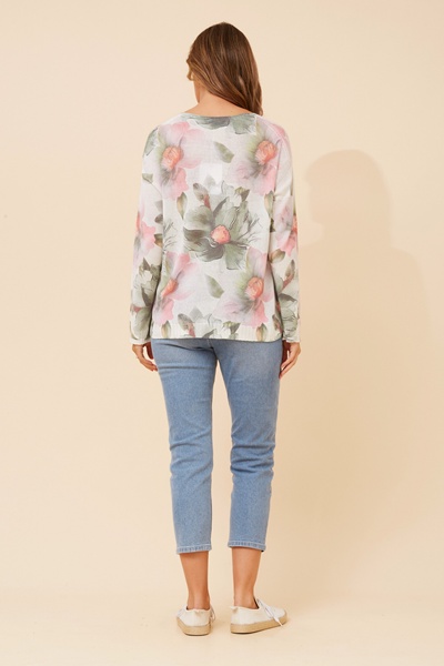 NEAVE FLORAL KNIT PULLOVER
