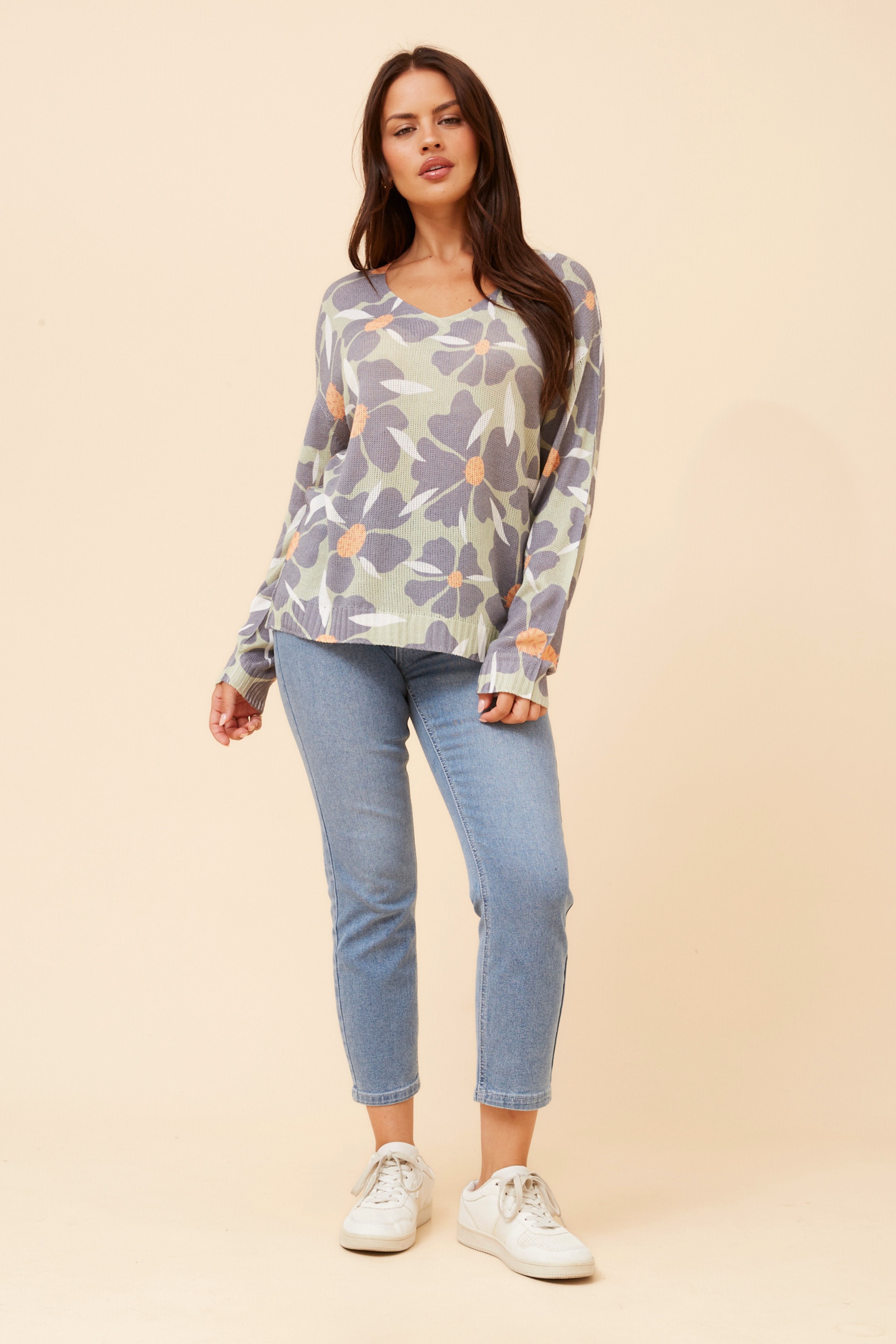 NEAVE FLORAL KNIT PULLOVER