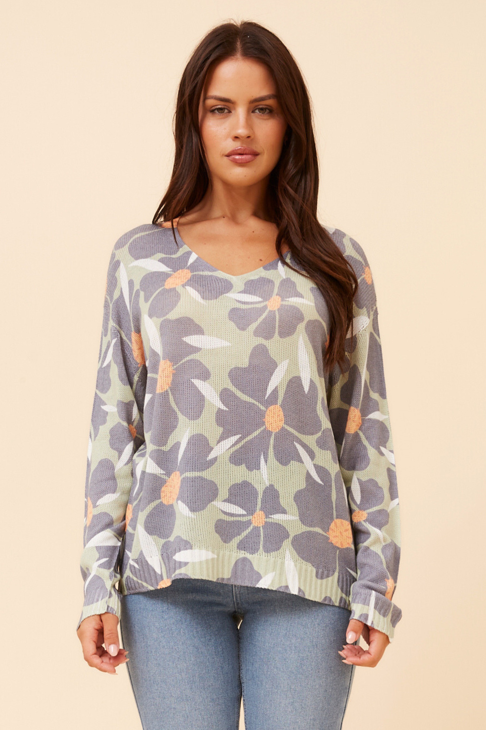 NEAVE FLORAL KNIT PULLOVER