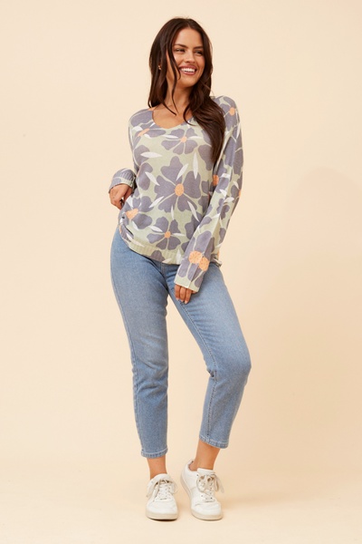 NEAVE FLORAL KNIT PULLOVER