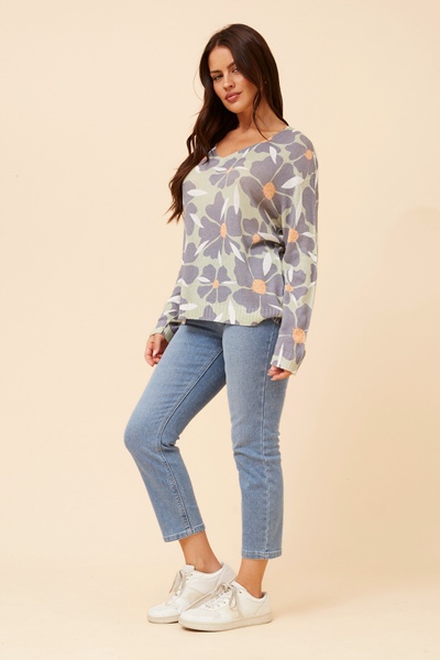 NEAVE FLORAL KNIT PULLOVER