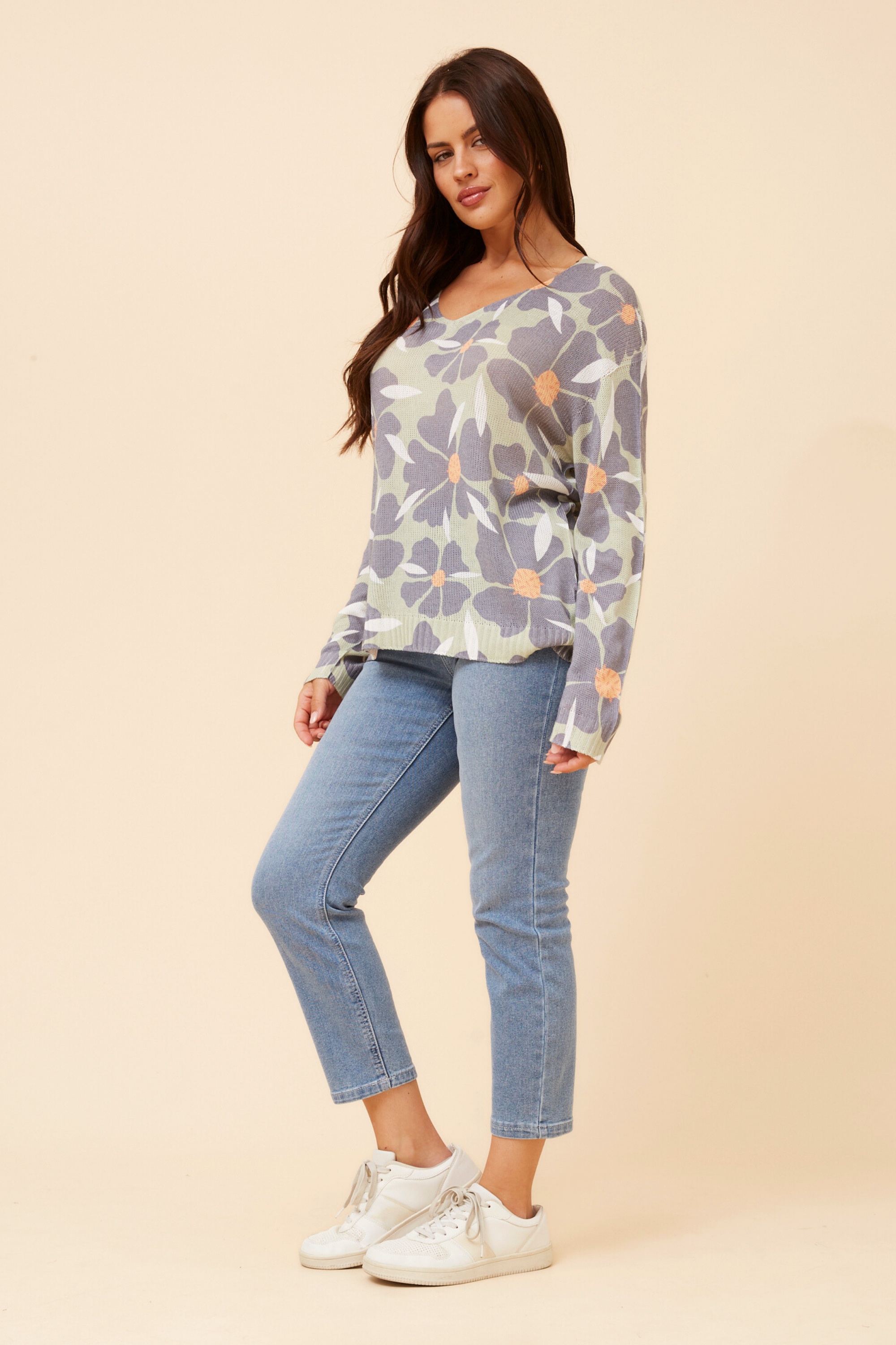 NEAVE FLORAL KNIT PULLOVER