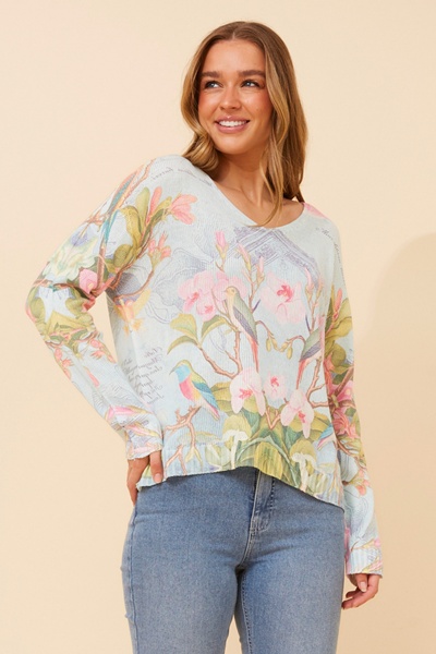 NEAVE FLORAL KNIT PULLOVER