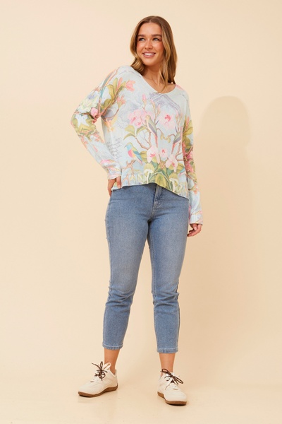NEAVE FLORAL KNIT PULLOVER