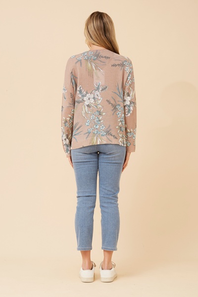 NEAVE FLORAL PRINT KNIT PULLOVER