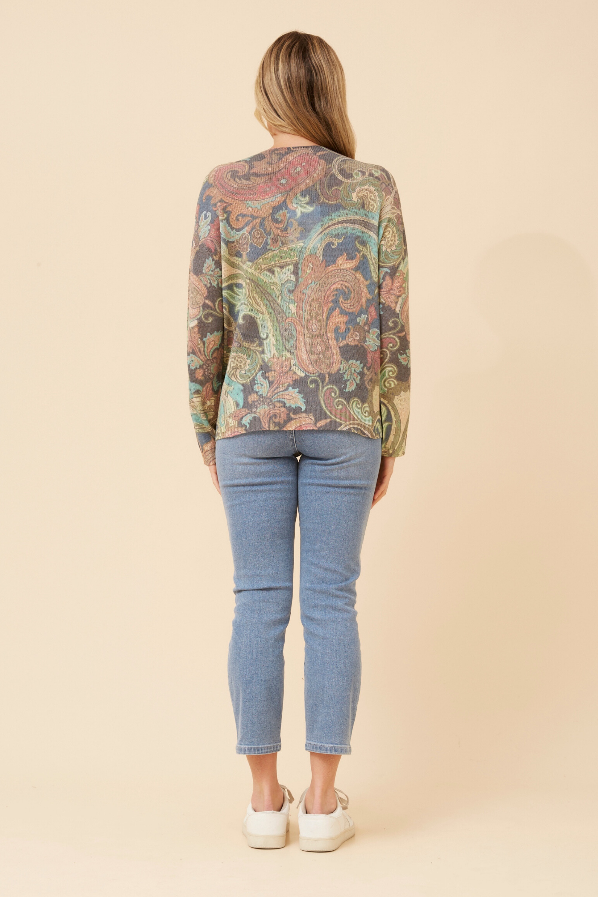 NEAVE PAISLEY KPRINT NIT PULLOVER