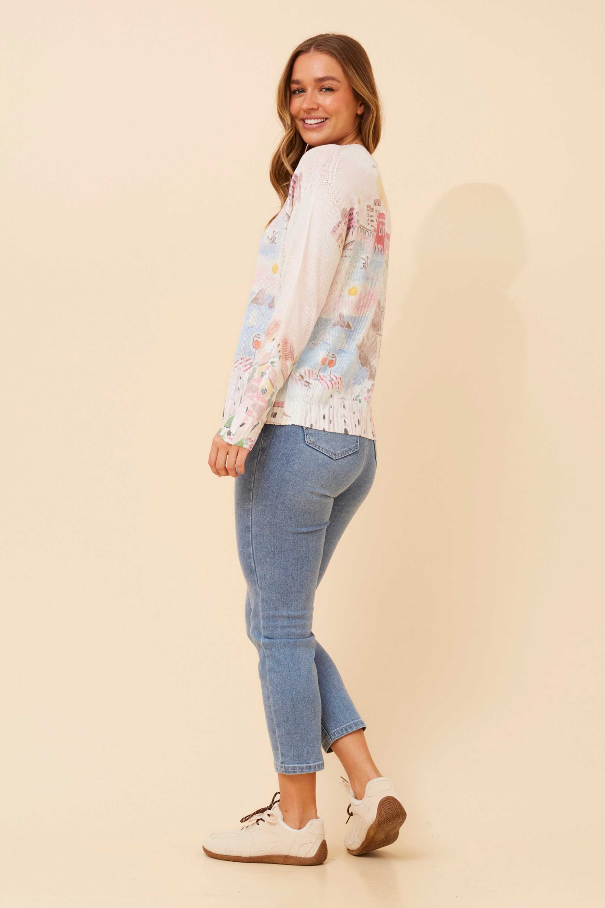NEAVE WANDERLUST PRINT KNIT PULLOVER