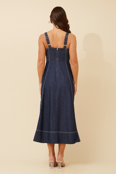 NEBRASKA SLEEVELESS DENIM DRESS