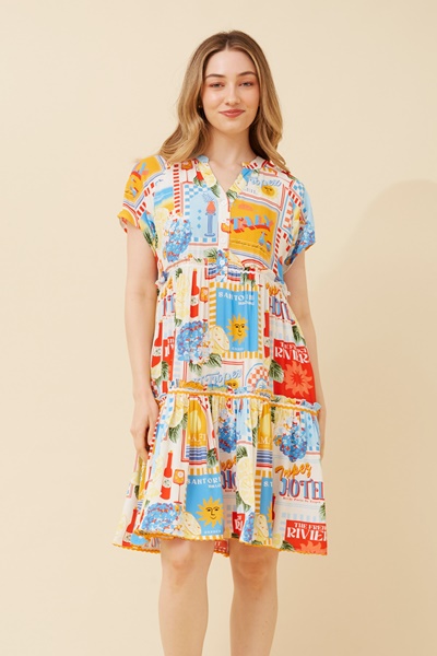 NERISA WANDERLUST PRINT DRESS