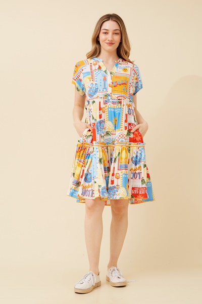 NERISA WANDERLUST PRINT DRESS