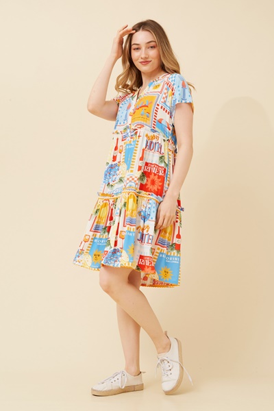 NERISA WANDERLUST PRINT DRESS