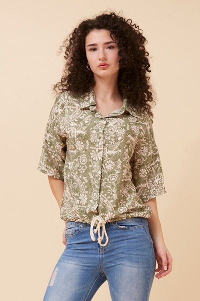 NICO ABSTRACT PRINT SHIRT