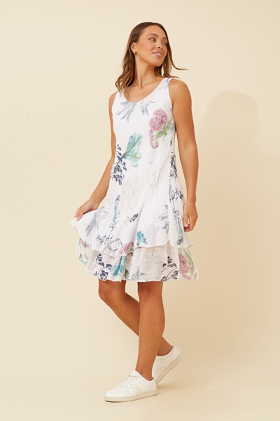 NICOLE FLORAL DOUBLE LAYER DRESS