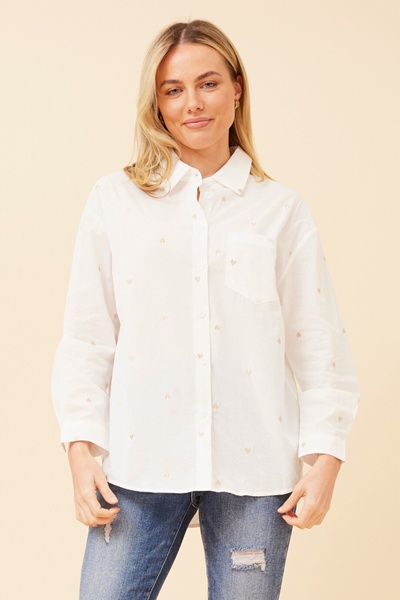 NIDIA HEART EMBROIDERED SHIRT