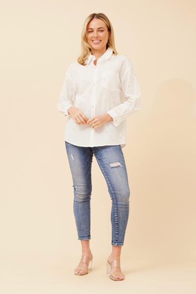 NIDIA HEART EMBROIDERED SHIRT