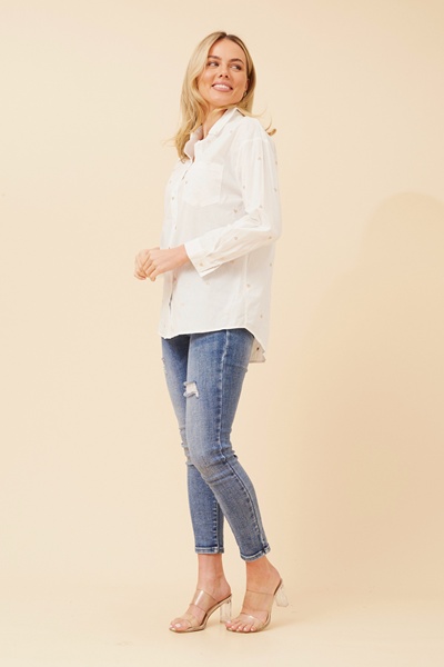 NIDIA HEART EMBROIDERED SHIRT