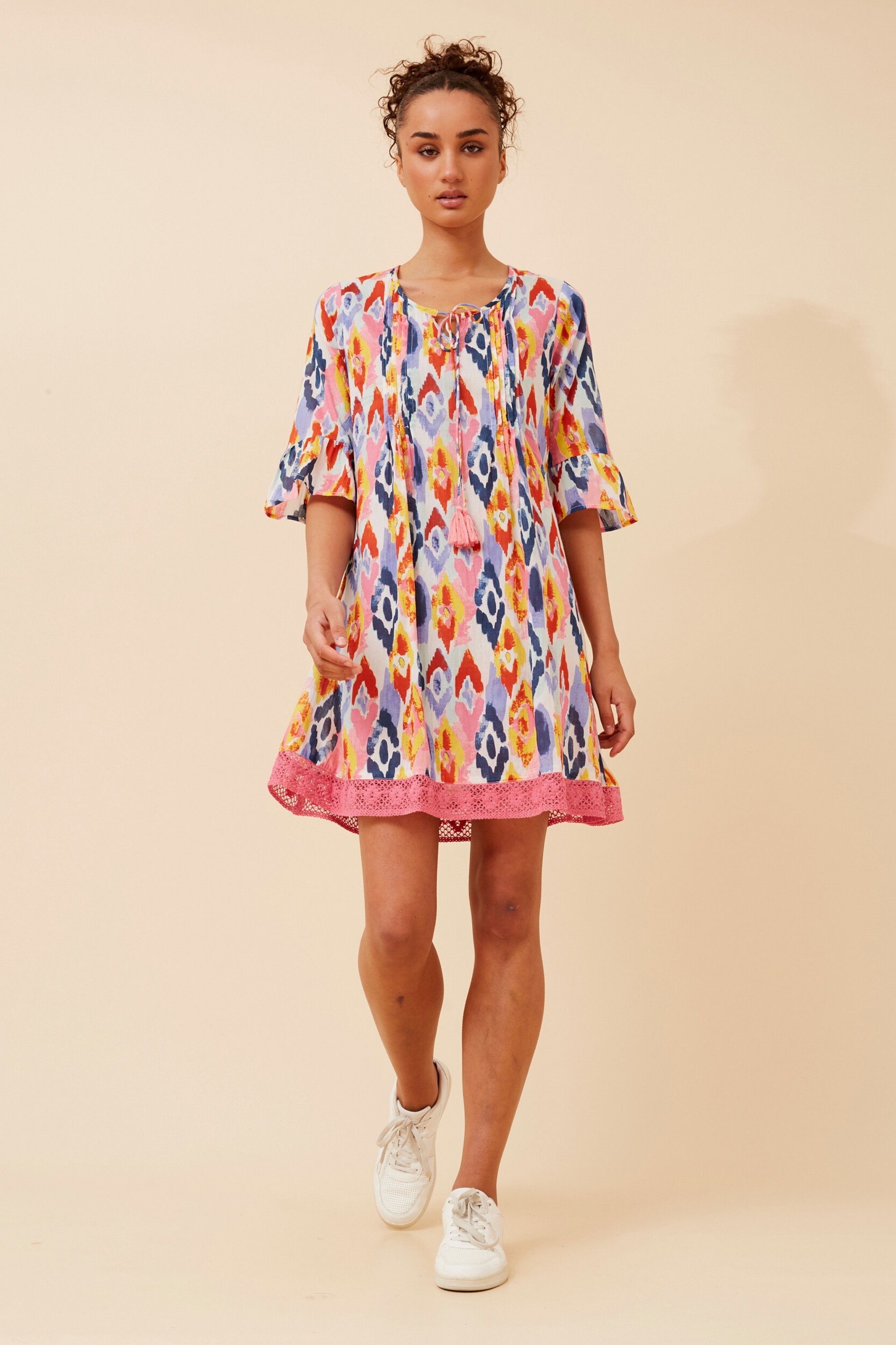 NIETTA ABSTRACT PRINT DRESS