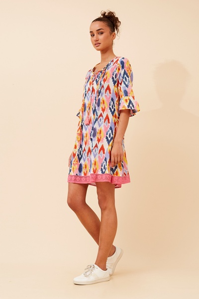 NIETTA ABSTRACT PRINT DRESS