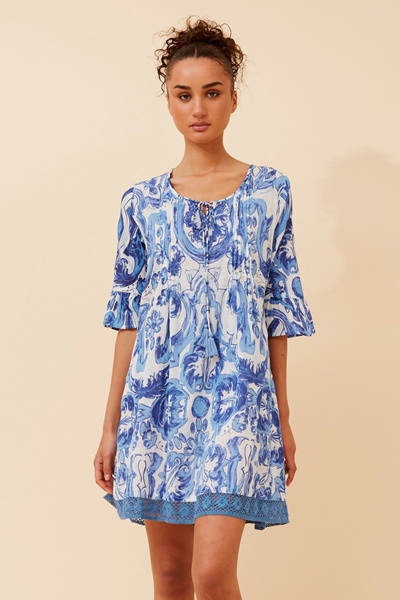 NIETTA ABSTRACT PRINT DRESS