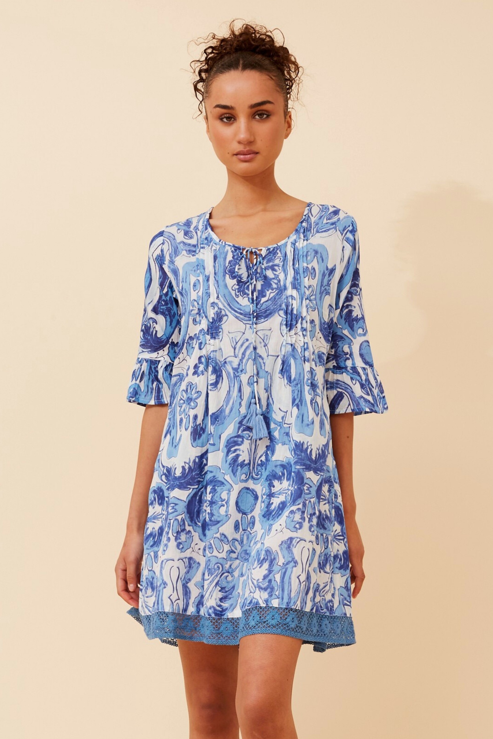 NIETTA ABSTRACT PRINT DRESS
