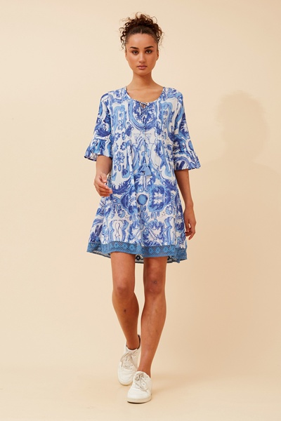 NIETTA ABSTRACT PRINT DRESS