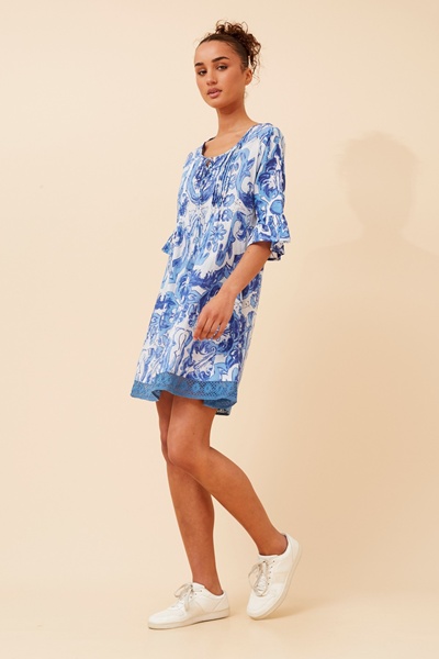 NIETTA ABSTRACT PRINT DRESS