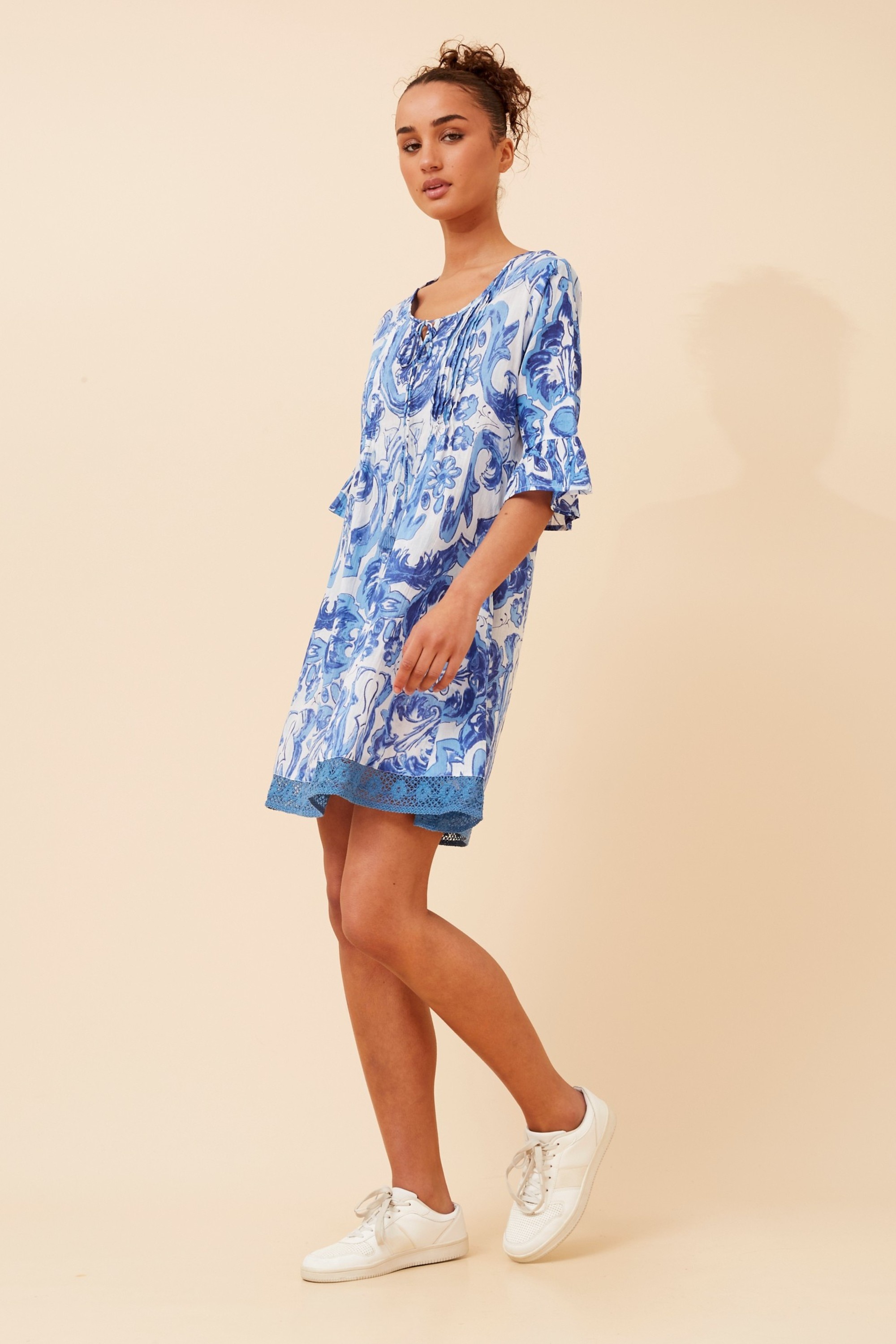 NIETTA ABSTRACT PRINT DRESS