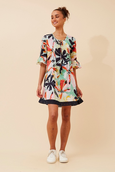 NIETTA LEAF PRINT DRESS