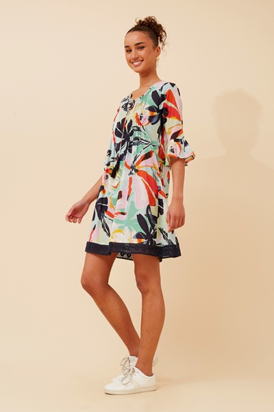 NIETTA LEAF PRINT DRESS