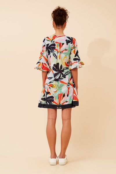NIETTA LEAF PRINT DRESS