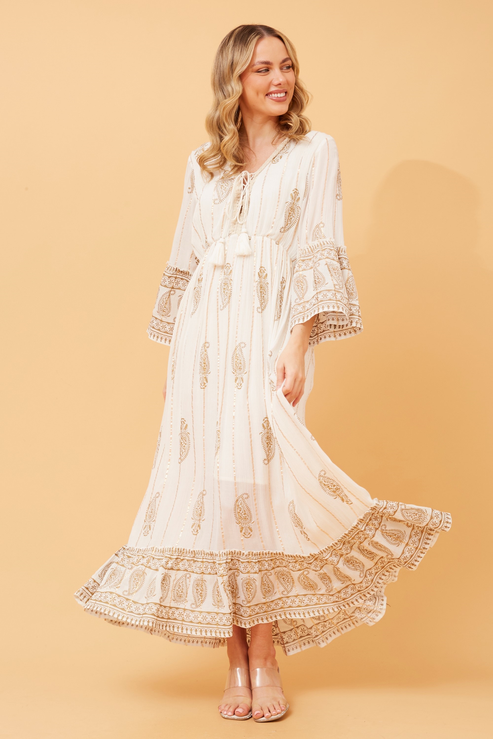NIGELLA PAISLEY BOHO MAXI DRESS