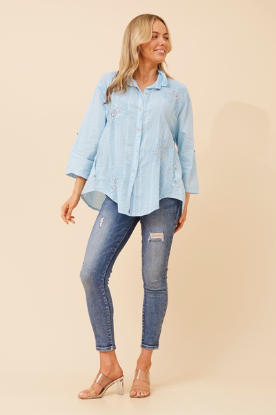 NINETTA FLORAL EMBROIDERED SHIRT