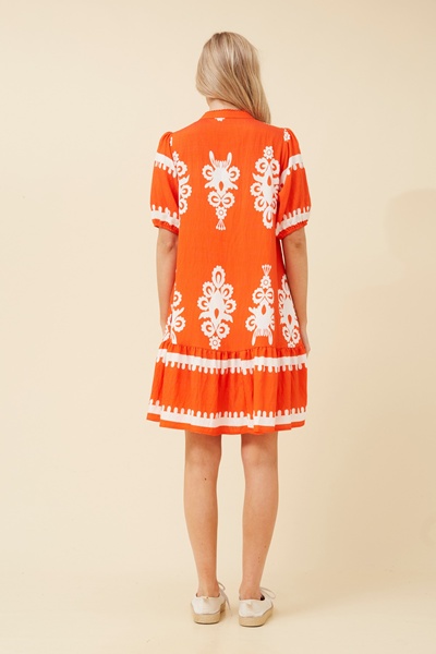 NIXA BORDER PRINT DRESS