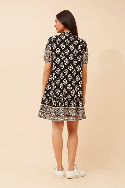 NIXA BORDER PRINT DRESS