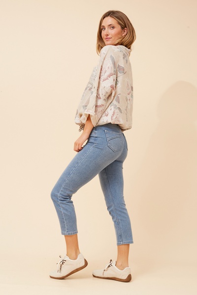 NOLENE LEAF PRINT LINEN SHIRT